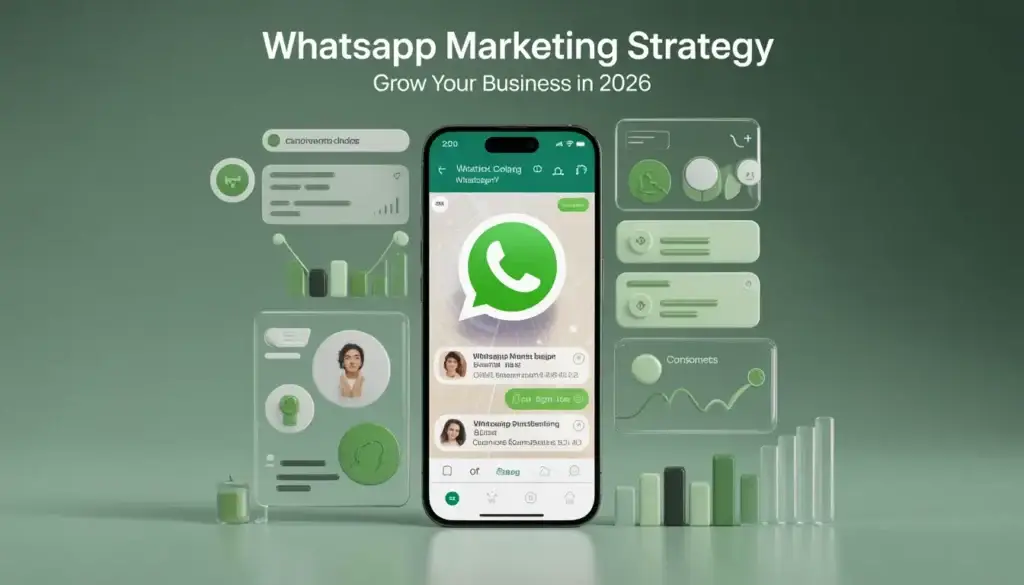 WhatsApp Marketing Strategy Illustration تعرّف على أفضل استراتيجيات التسويق عبر واتساب باستخدام WhatsApp Business وWhatsApp Business API لزيادة المبيعات وتحقيق النجاح الرقمي.