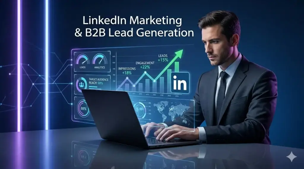 اكتشف أفضل استراتيجيات التسويق عبر LinkedIn لجذب العملاء المحتملين وزيادة المبيعات وتحقيق نمو مستدام في مجال B2B مع خدمات Leadixa الاحترافية