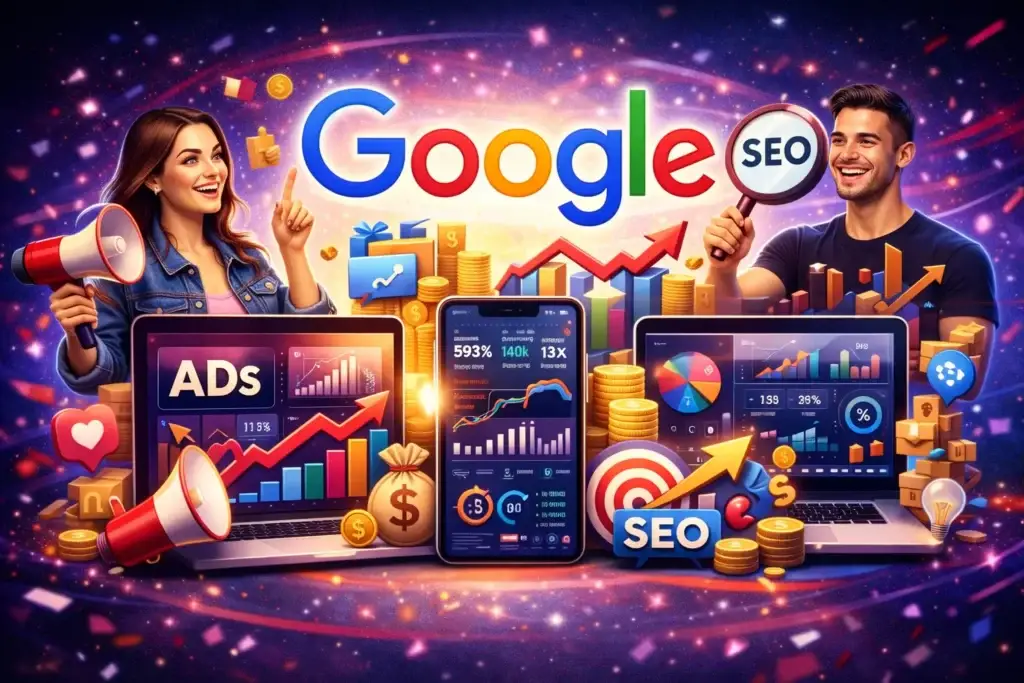 التسويق عبر جوجل الدليل الشامل لإعلانات Google وتصدر نتائج البحث 2026 تعرف على أسرار التسويق عبر جوجل وإعلانات Google Ads وتحسين محركات البحث SEO مع Leadixa لزيادة المبيعات وتصدر نتائج البحث في 2026. google leadixa