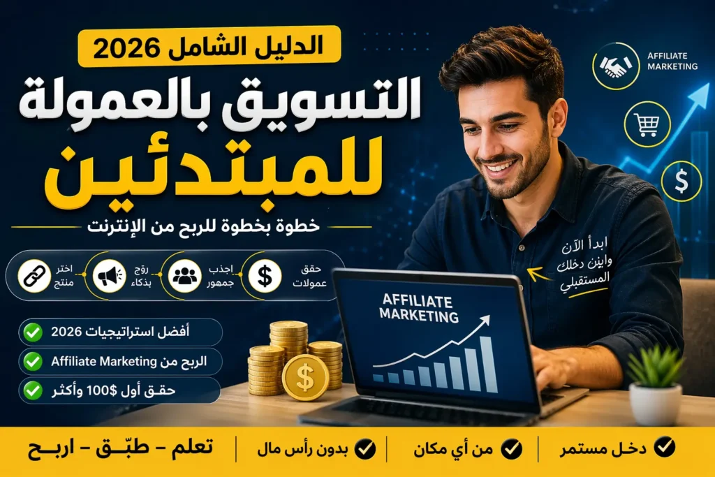 التسويق بالعمولة للمبتدئين 2026 – دليل الربح من Affiliate Marketing خطوة بخطوة