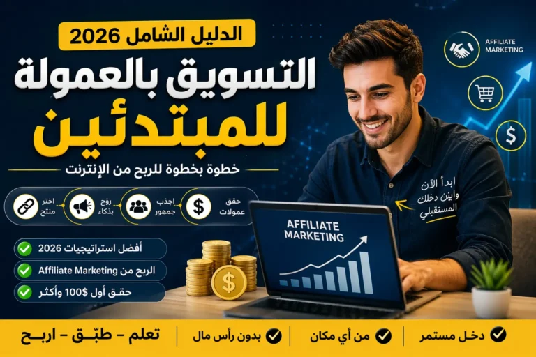التسويق بالعمولة للمبتدئين 2026 – دليل الربح من Affiliate Marketing خطوة بخطوة