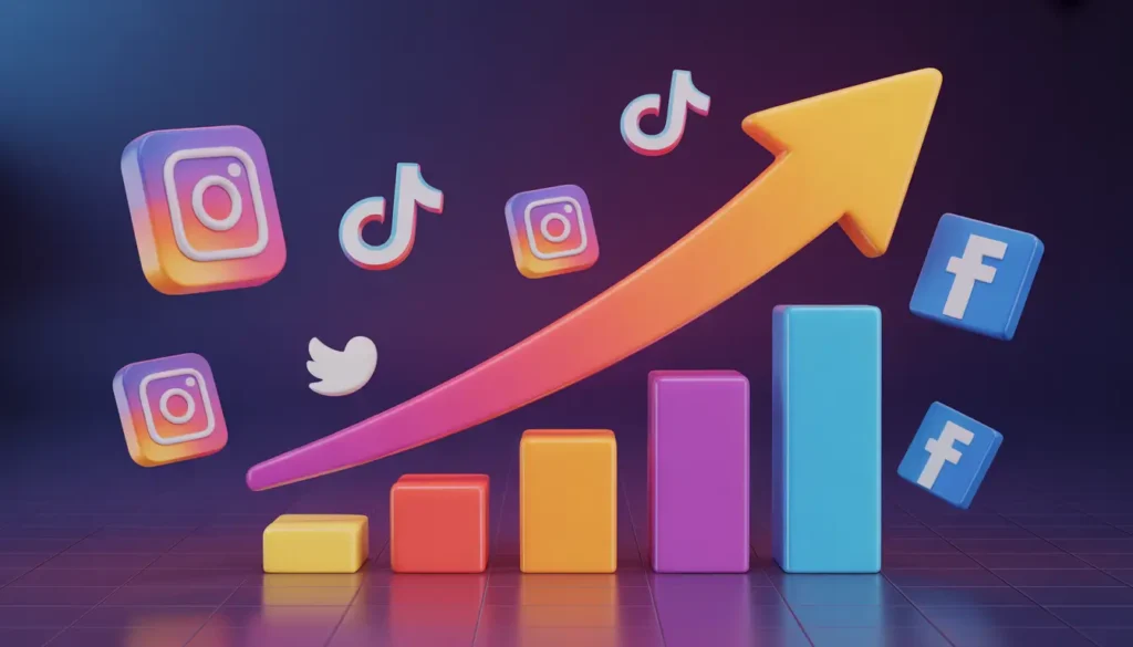 لوحة تحكم تحليل بيانات التسويق عبر السوشيال ميديا