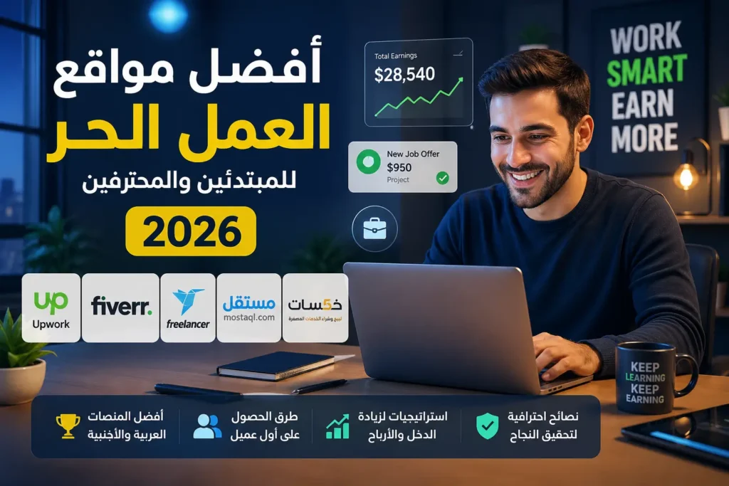 أفضل مواقع العمل الحر 2026 للمبتدئين والمحترفين