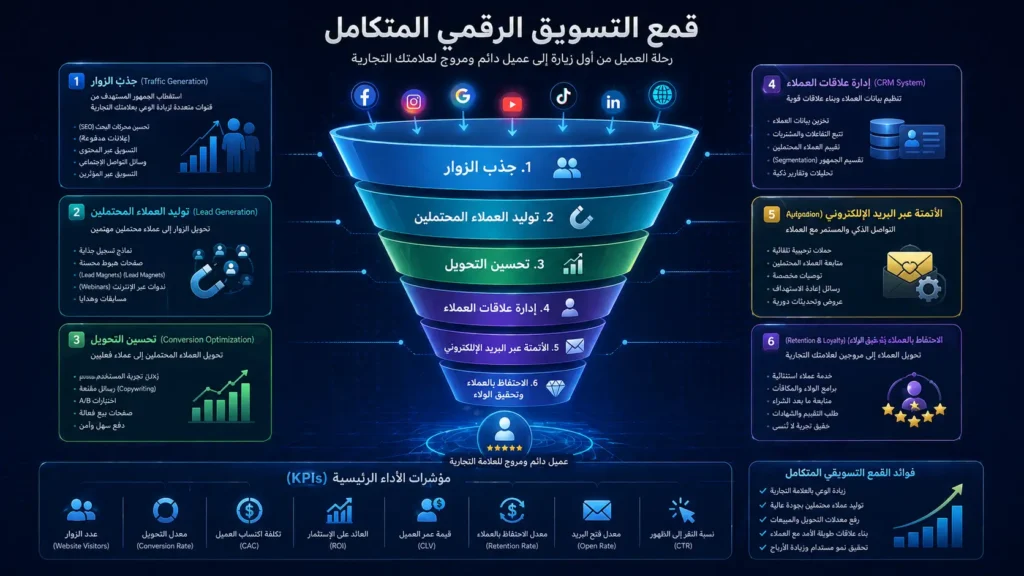 نظام Funnel احترافي باستخدام أفضل أدوات التسويق الرقمي