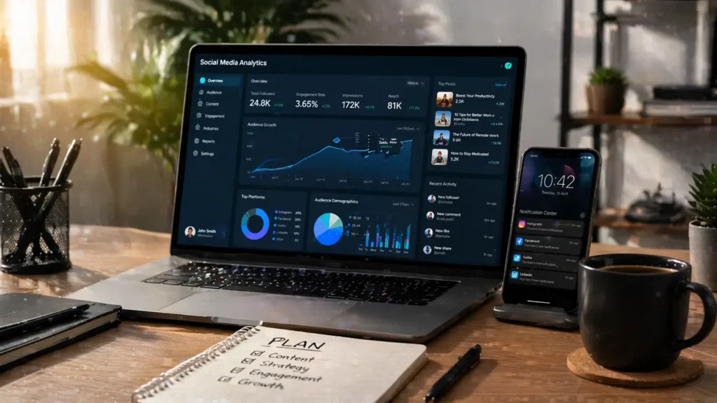 العمل عبر الإنترنت باستخدام أدوات التسويق الرقمي وتحليل البيانات