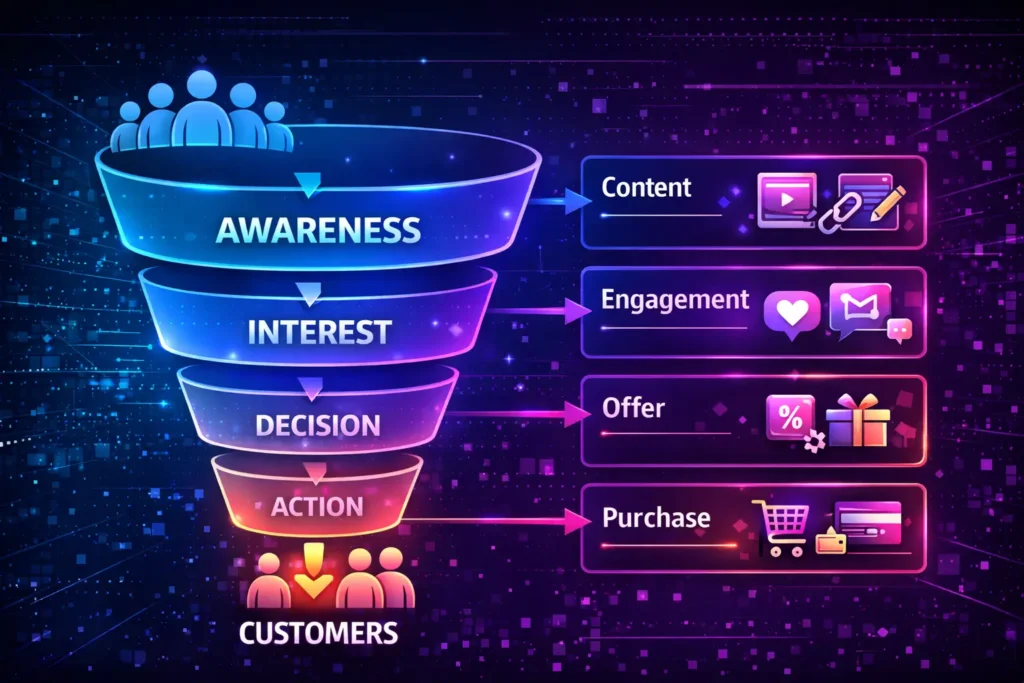 تحويل المتابعين إلى عملاء عبر Funnel تسويقي