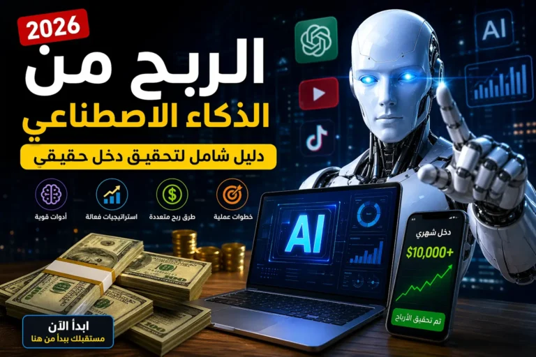 تعرف على أفضل طرق الربح من الذكاء الاصطناعي 2026 خطوة بخطوة، وابدأ تحقيق دخل حقيقي باستخدام AI و Digital Marketing و Affiliate Marketing.