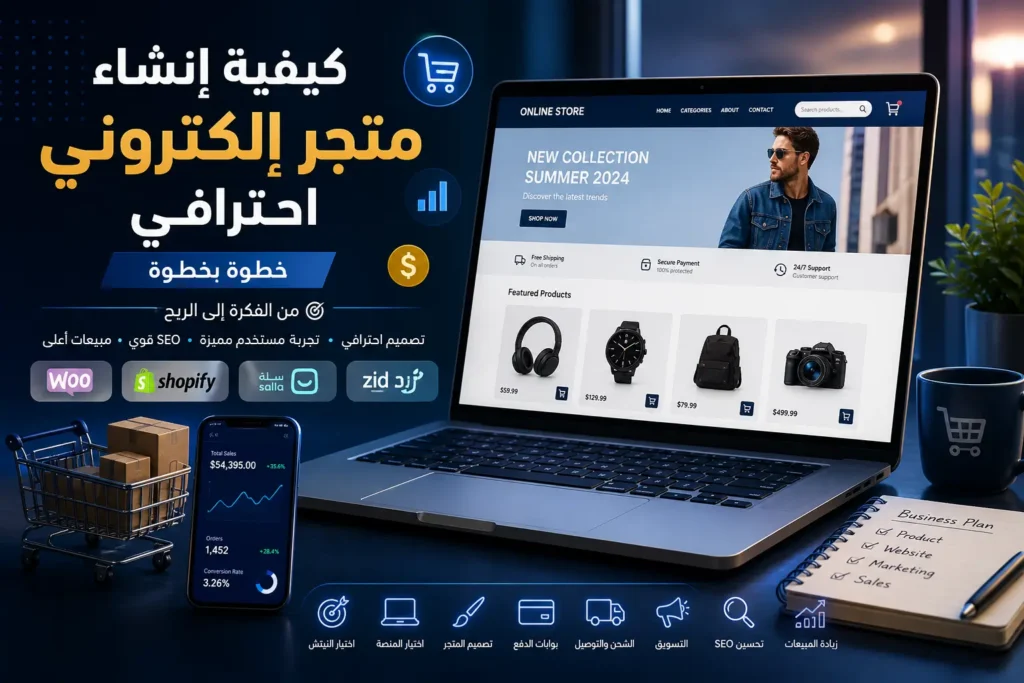 كيفية إنشاء متجر إلكتروني احترافي مع لوحة تحكم متجر حديثة وتحليلات مبيعات احترافية