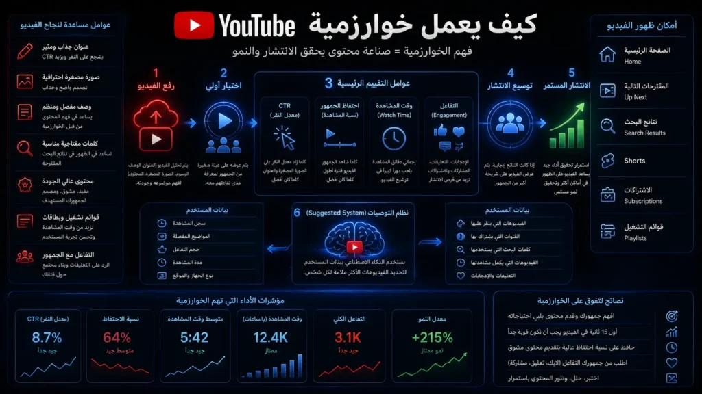 شرح خوارزمية يوتيوب وعوامل النجاح